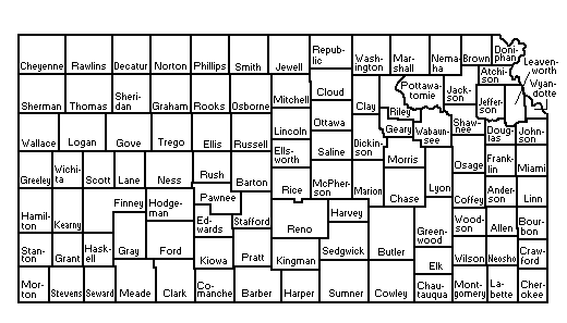 Please click on a county at the bottom of the page if you cannot access this map.