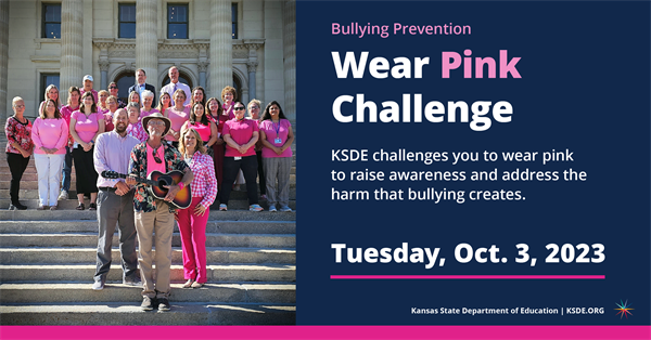 KSDE challenges you to wear pink to stand up to bullying