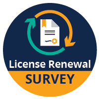 Am I eligible for a license renewal? Survey button